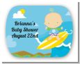 Surf Boy - Personalized Baby Shower Rounded Corner Stickers thumbnail
