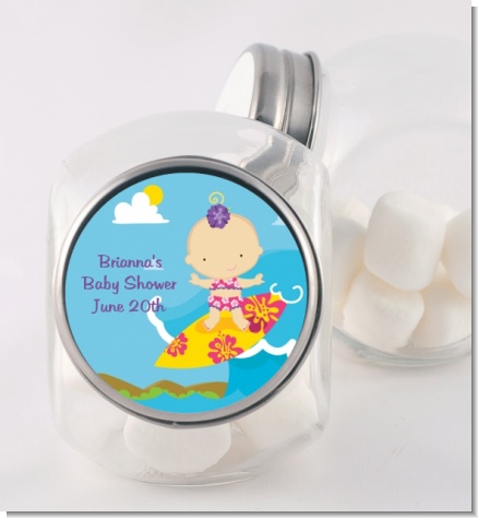 Surf Girl - Personalized Baby Shower Candy Jar