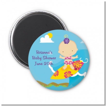 Surf Girl - Personalized Baby Shower Magnet Favors