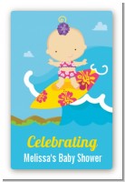 Surf Girl - Custom Large Rectangle Baby Shower Sticker/Labels