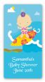 Surf Girl - Custom Rectangle Baby Shower Sticker/Labels thumbnail