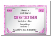 Sweet 16 License Plate - Birthday Party Petite Invitations