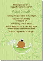 Sweet Pea African American Boy - Baby Shower Invitations
