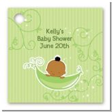 Sweet Pea African American Boy - Personalized Baby Shower Card Stock Favor Tags