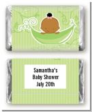 Sweet Pea African American Girl - Personalized Baby Shower Mini Candy Bar Wrappers