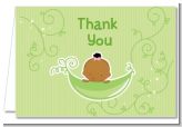 Sweet Pea African American Girl - Baby Shower Thank You Cards