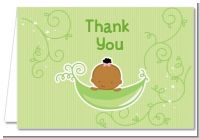 Sweet Pea African American Girl - Baby Shower Thank You Cards