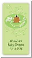 Sweet Pea African American Boy - Custom Rectangle Baby Shower Sticker/Labels