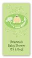 Sweet Pea Asian Boy - Custom Rectangle Baby Shower Sticker/Labels thumbnail