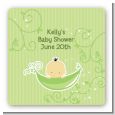 Sweet Pea Asian Boy - Square Personalized Baby Shower Sticker Labels thumbnail