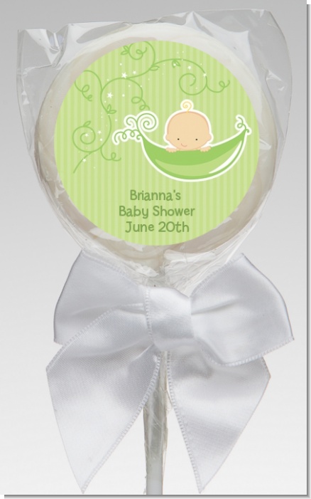 Sweet Pea Caucasian Boy - Personalized Baby Shower Lollipop Favors
