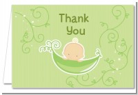 Sweet Pea Caucasian Boy - Baby Shower Thank You Cards