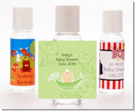 Sweet Pea Caucasian Girl - Personalized Baby Shower Hand Sanitizers Favors