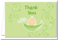 Sweet Pea Caucasian Girl - Baby Shower Thank You Cards