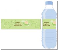 Sweet Pea Caucasian Girl - Personalized Baby Shower Water Bottle Labels