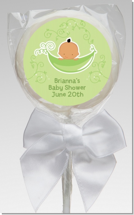 Sweet Pea Hispanic Boy - Personalized Baby Shower Lollipop Favors