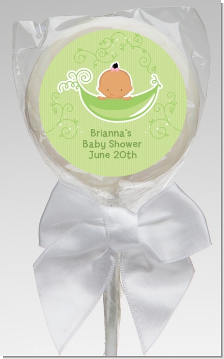 Sweet Pea Hispanic Girl - Personalized Baby Shower Lollipop Favors