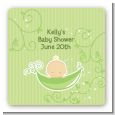 Sweet Pea Caucasian Boy - Square Personalized Baby Shower Sticker Labels thumbnail