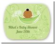 Sweet Pea African American Boy - Personalized Baby Shower Rounded Corner Stickers thumbnail