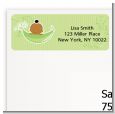 Sweet Pea African American Girl - Baby Shower Return Address Labels thumbnail