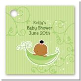 Sweet Pea African American Girl - Personalized Baby Shower Card Stock Favor Tags