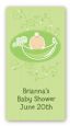 Sweet Pea Caucasian Girl - Custom Rectangle Baby Shower Sticker/Labels thumbnail