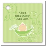 Sweet Pea Caucasian Girl - Personalized Baby Shower Card Stock Favor Tags