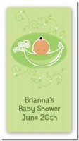 Sweet Pea Hispanic Girl - Custom Rectangle Baby Shower Sticker/Labels