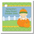 Pumpkin Baby Caucasian - Personalized Baby Shower Card Stock Favor Tags thumbnail