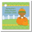 Pumpkin Baby African American - Personalized Baby Shower Card Stock Favor Tags thumbnail