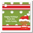 Christmas Baby African American - Personalized Baby Shower Card Stock Favor Tags thumbnail