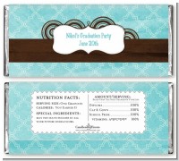 Teal & Brown - Personalized Graduation Party Candy Bar Wrappers