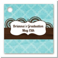 Teal & Brown - Personalized Graduation Party Card Stock Favor Tags