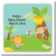 Team Safari - Square Personalized Baby Shower Sticker Labels thumbnail