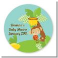 Team Safari - Round Personalized Baby Shower Sticker Labels thumbnail