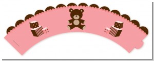 Teddy Bear Pink - Birthday Party Cupcake Wrappers