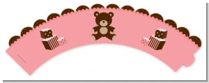 Teddy Bear Pink - Baby Shower Cupcake Wrappers