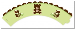Teddy Bear Neutral - Birthday Party Cupcake Wrappers