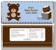 Teddy Bear Blue - Personalized Baby Shower Candy Bar Wrappers thumbnail