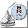 Teddy Bear Blue - Hershey Kiss Baby Shower Sticker Labels thumbnail