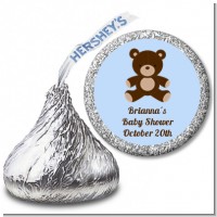 Teddy Bear Blue - Hershey Kiss Baby Shower Sticker Labels