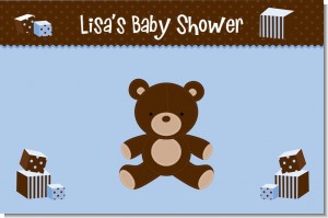 Teddy Bear Blue - Personalized Baby Shower Placemats