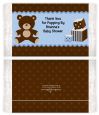 Teddy Bear Blue - Personalized Popcorn Wrapper Baby Shower Favors thumbnail