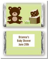 Teddy Bear Neutral - Personalized Baby Shower Mini Candy Bar Wrappers