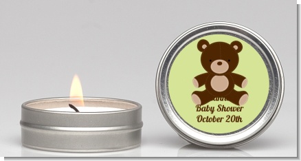 Teddy Bear Neutral - Baby Shower Candle Favors