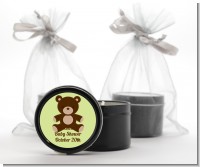 Teddy Bear Neutral - Baby Shower Black Candle Tin Favors
