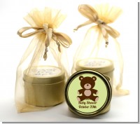Teddy Bear Neutral - Baby Shower Gold Tin Candle Favors