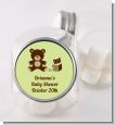 Teddy Bear Neutral - Personalized Baby Shower Candy Jar thumbnail