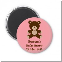 Teddy Bear Pink - Personalized Baby Shower Magnet Favors