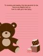 Teddy Bear Pink - Baby Shower Notes of Advice thumbnail